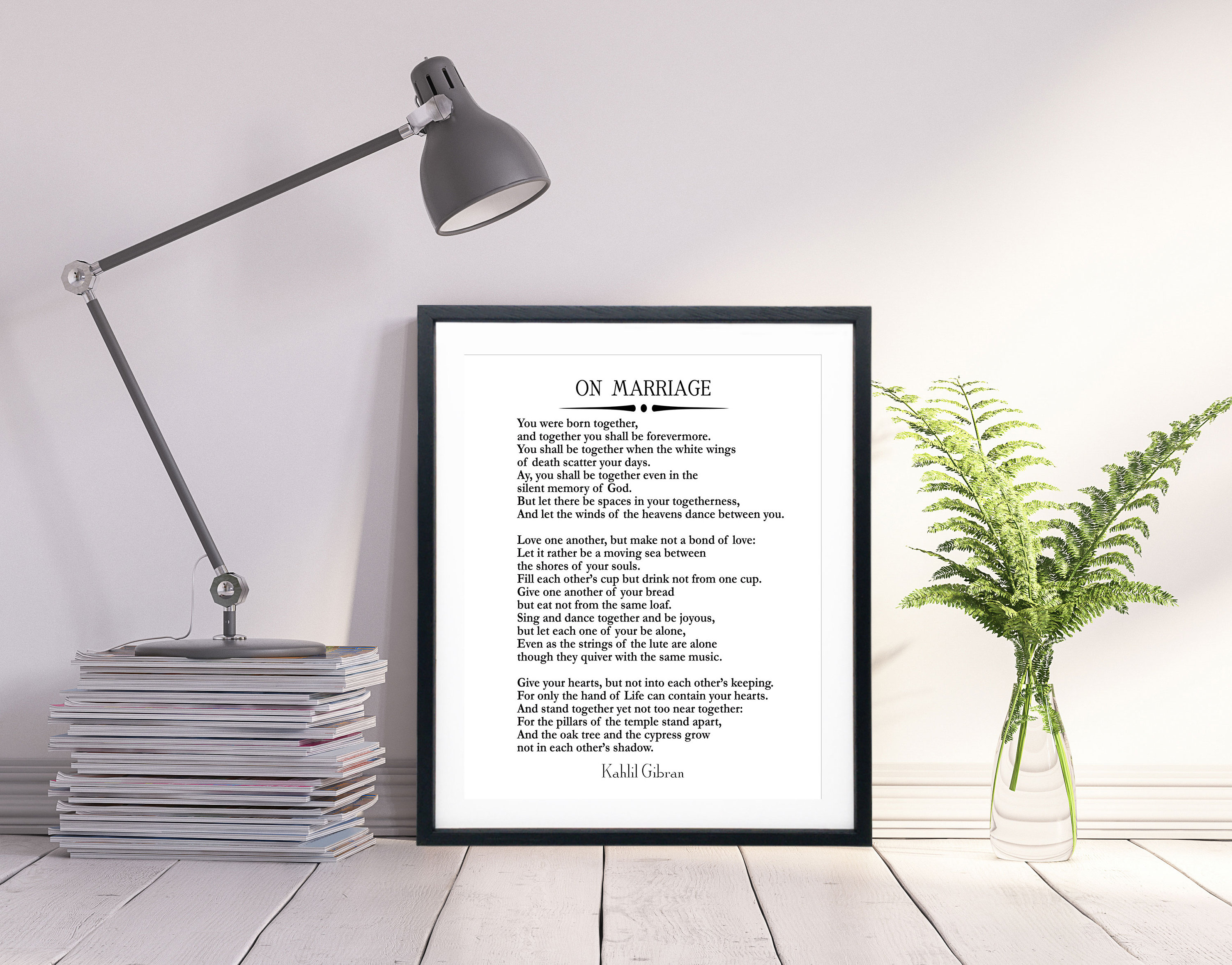 Zur Ehe Gedicht von Khalil Gibran Der Prophet Druck Etsy.de