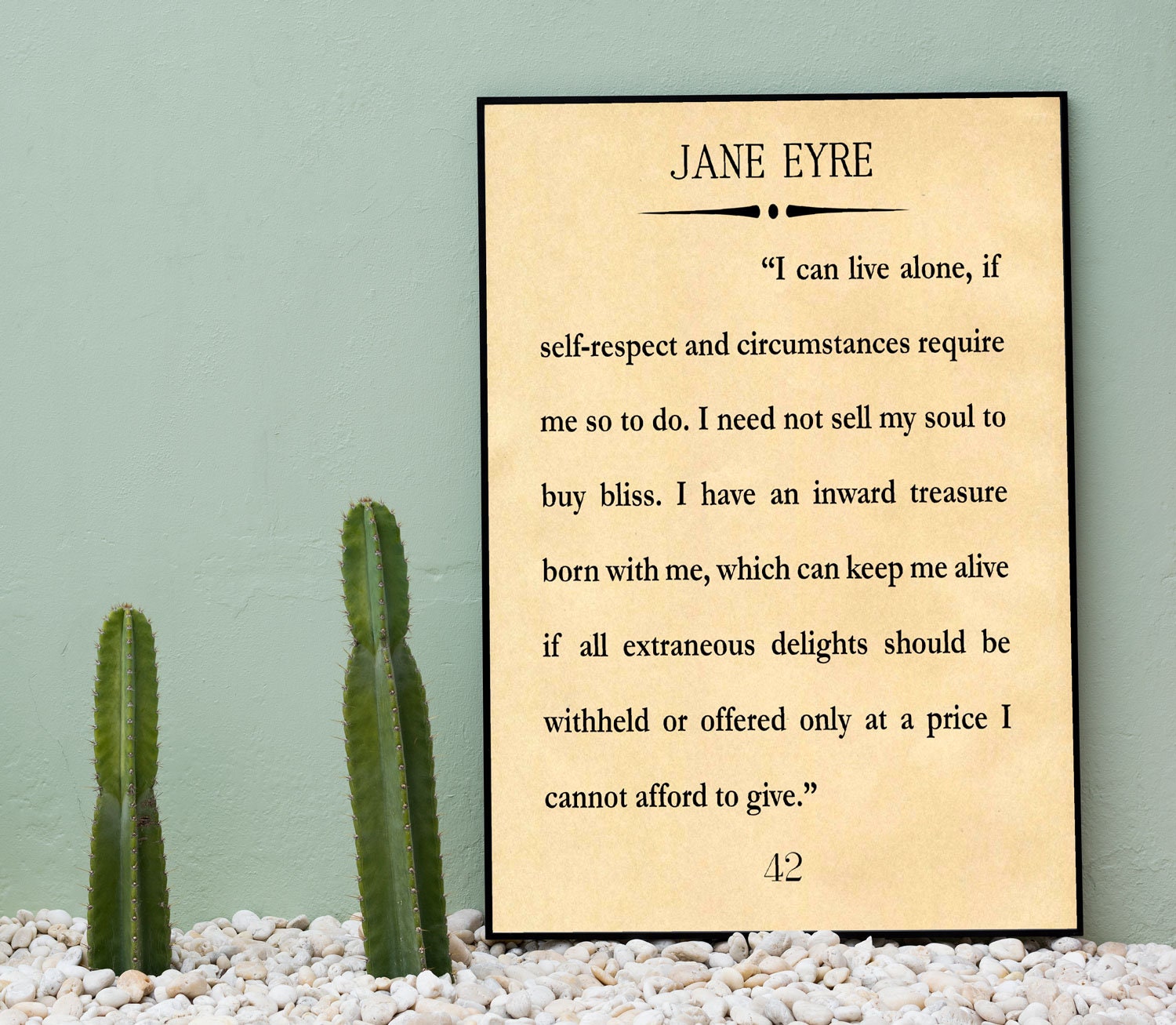 Jane Eyre Quote Jane Eyre Large Book Quote Wall Art Charlotte Brontë Quote