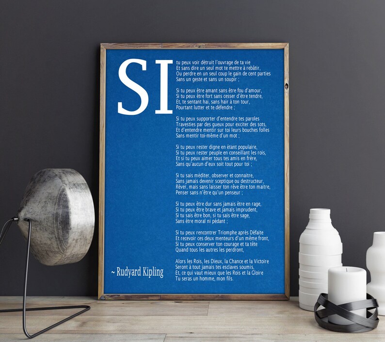 Si par Rudyard Kipling Poème en Français | Etsy