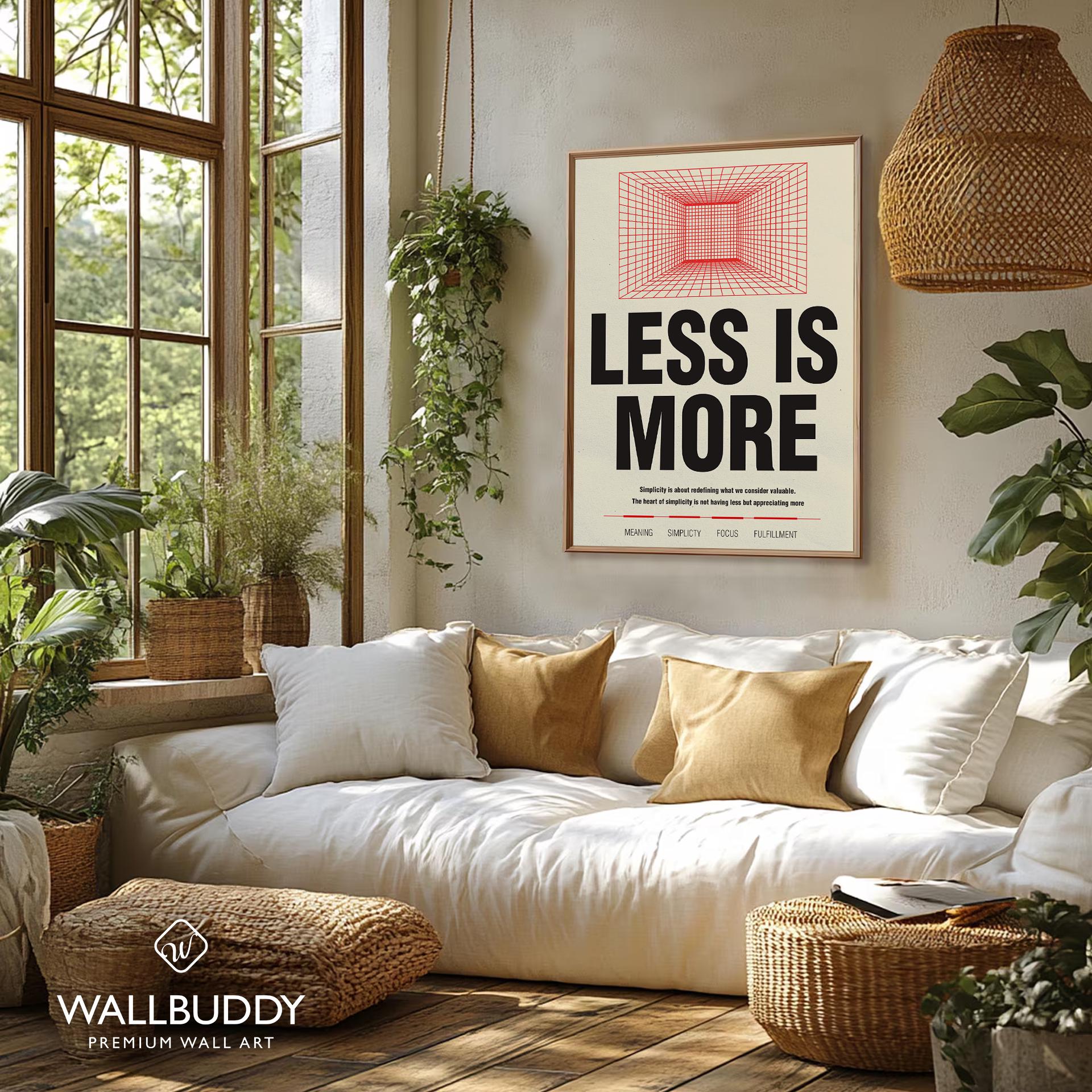 Less Is More Writing Visual Less is More Typography Poster: Minimalist Home & Office Art - Etsy