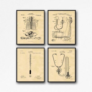Vintage Medical Patent Prints: Doctor Office Wall Art