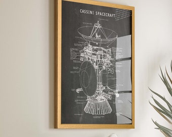 Cassini Spacecraft Patent Poster: Celestial Wall Decor & Space Travel Blueprint Wall Poster - Ideal for Lab or Office Walls - WB730