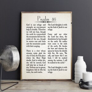 Psalm 46 Print Psalm Decor Christian Poster - Etsy
