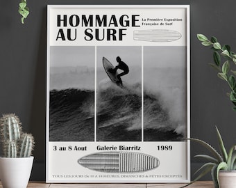 Surfing Exhibition Poster Surfing Poster Biarritz Surfing Print