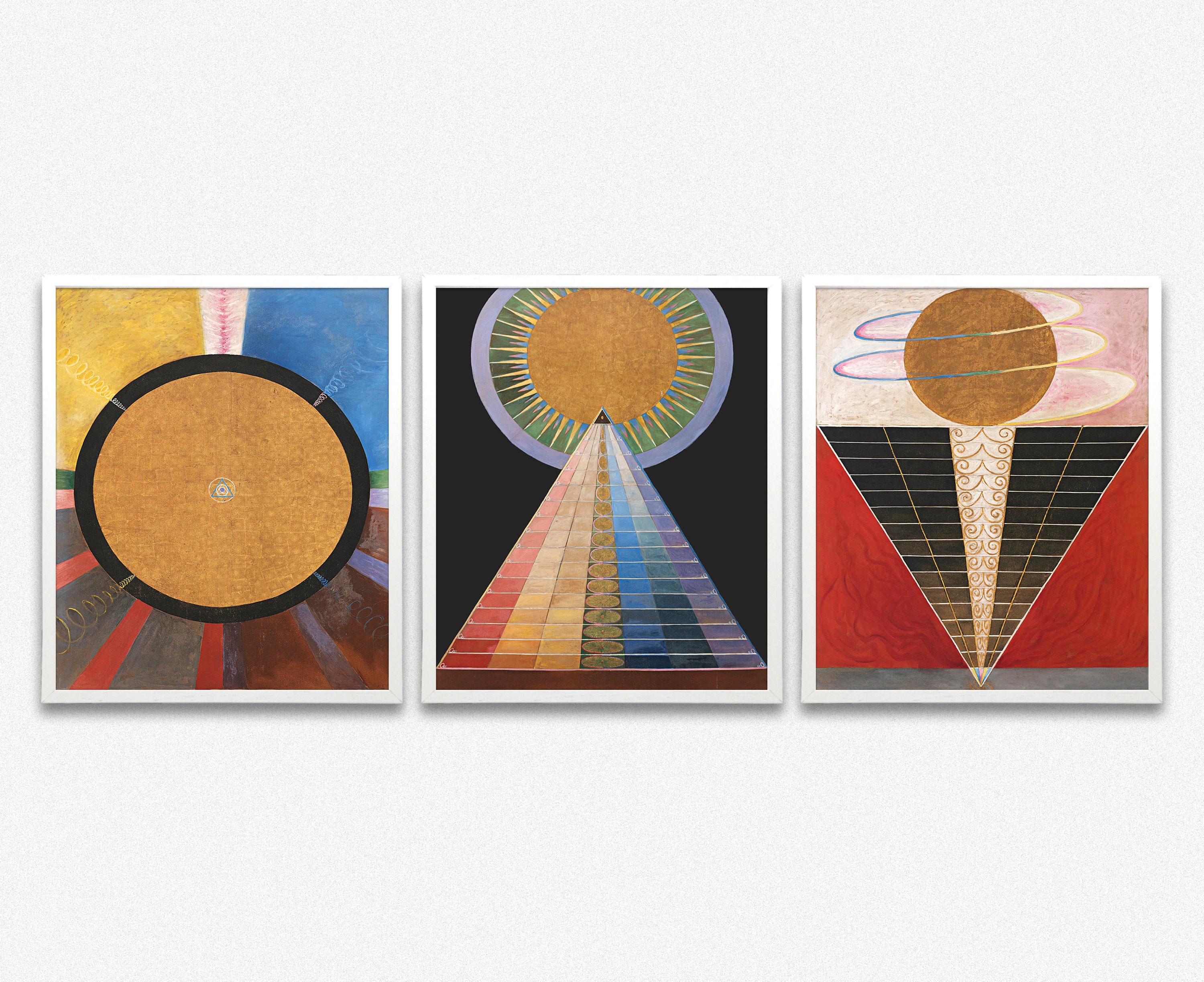 Hilma Af Klint Prints Set of 3 Abstract Geometric Prints Etsy