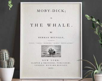 Moby Dick Title Page American Novel Book Page