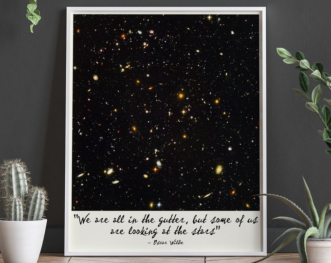 Self Care Poster Oscar Wilde Looking at the Stars Quote Optimistic Quote