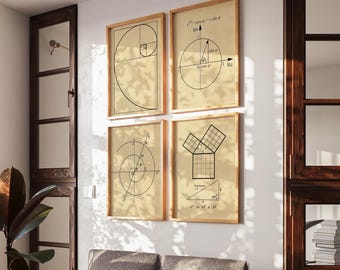 Math Posters Set: Geometry, Algebra, Trigonometry - Minimalist Art