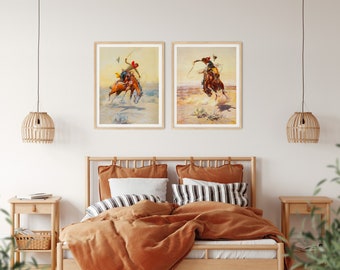 Wild West Posters Set of 3 Horse Prints Horse Wall Art Horse Prints Western Horse Art