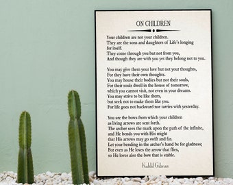 On Children Poem by Kahlil Gibran Quote The Prophet
