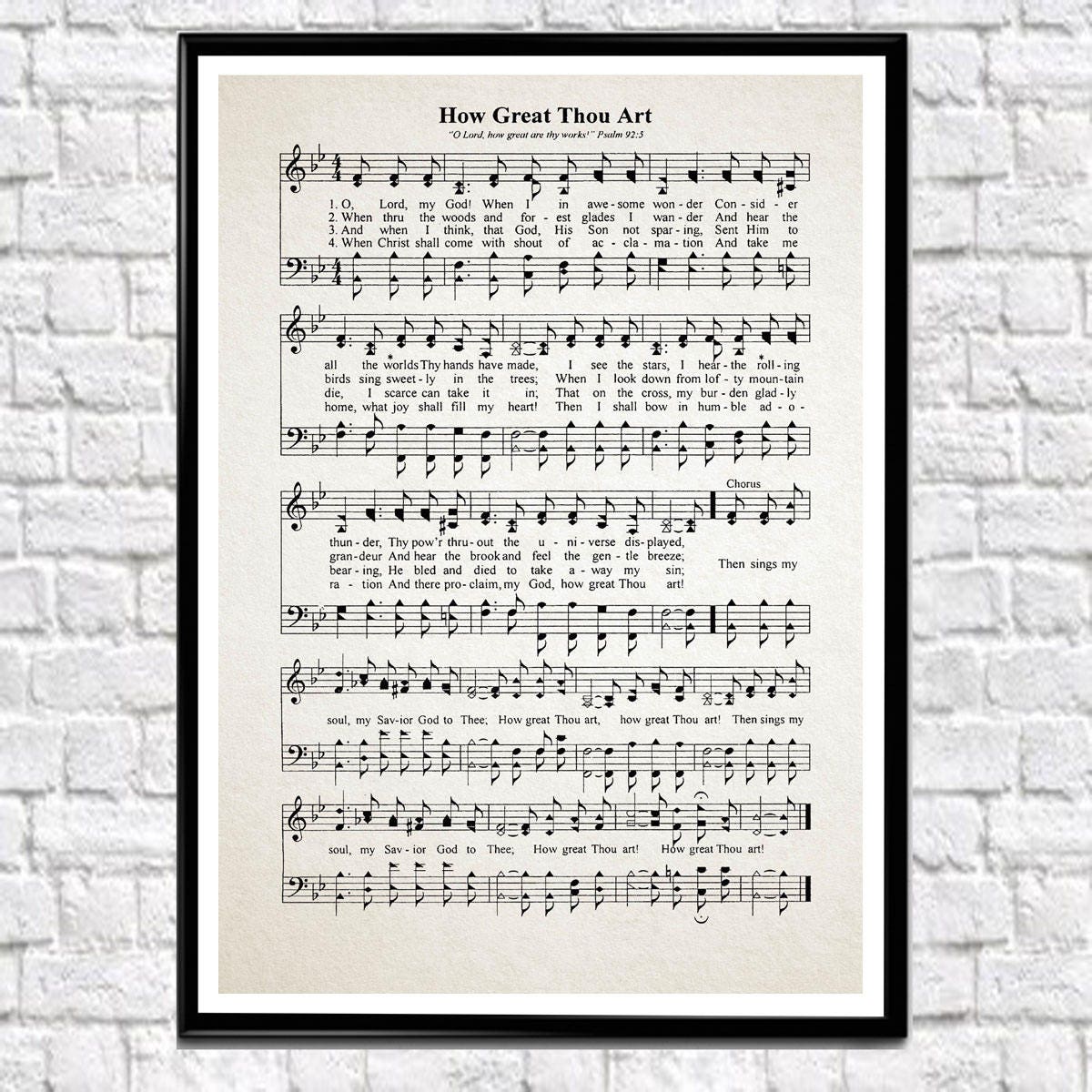 How Great Thou Art Music Sheet Poster Music Sheet Print Music Sheet Print Song Sheet Lyrics Poster Lyrics Wall Art Music Poster Music Print