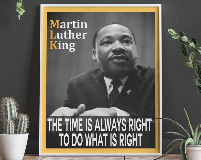 Martin Luther King Poster Martin Luther King Quote MLK Quotation