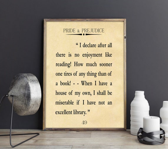 Orgueil Et Prejuges Citation Jane Austin Citation Lecture Etsy Canada