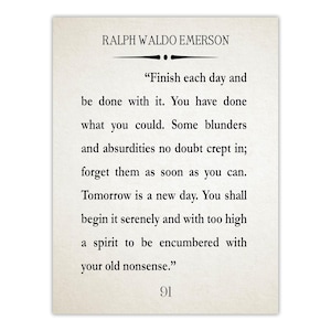 Ralph Waldo Emerson Quote Print: Inspiring Recovery Wall Art Ivory