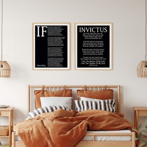 If by Rudyard Kipling and Invictus Poem Set of 2 Motivational Gifts - Etsy