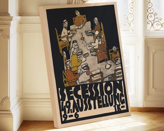 Egon Schiele Vienna Secession Poster, Art Nouveau Exhibition Print