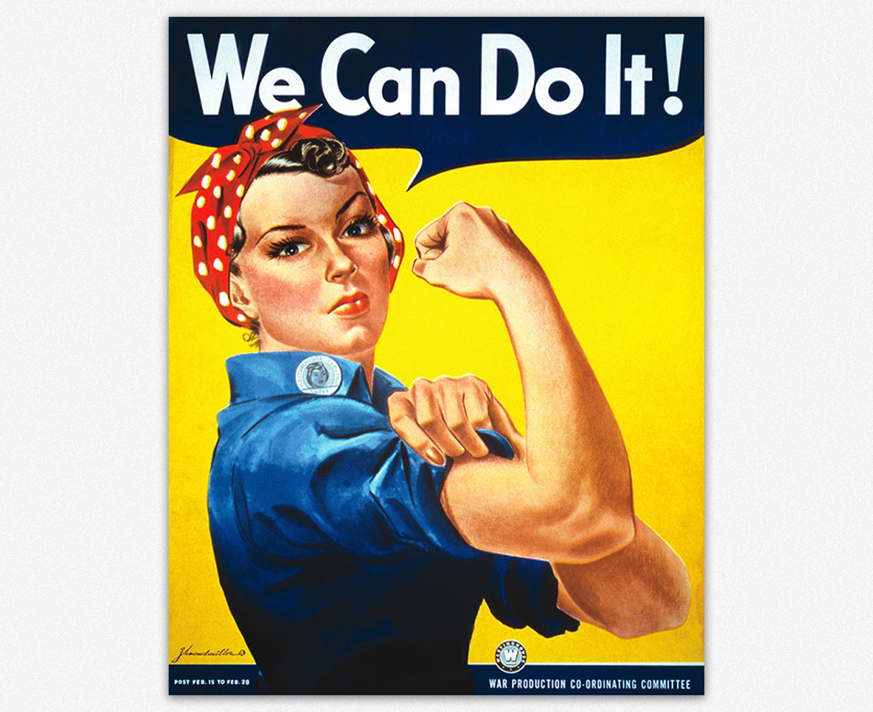 Feminist Poster WWII Poster Rosie The Riveter Girl Power Poster