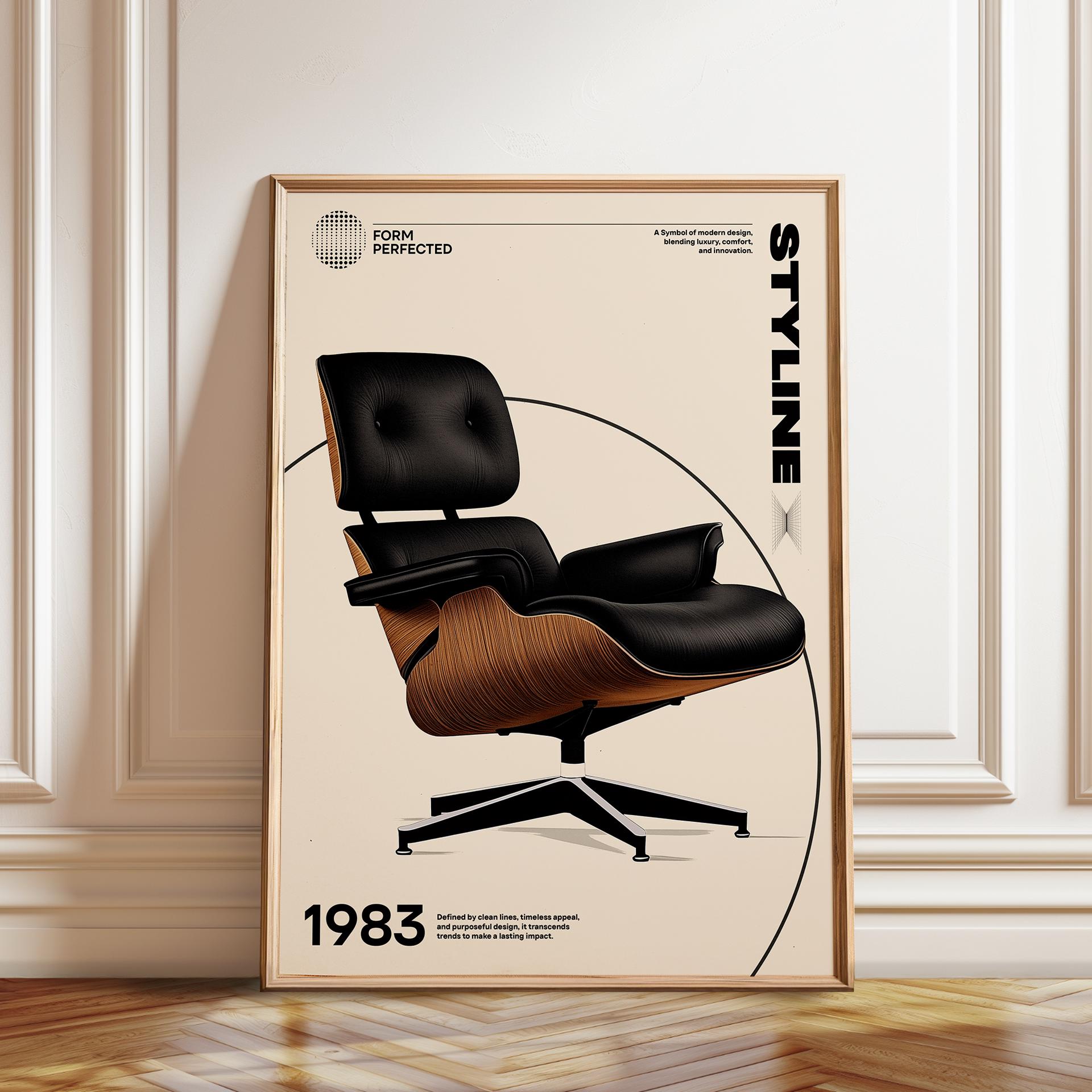 アート・デザイン・音楽 Eames design Eames Lounge Chair Exhibition Poster: Mid-century Modern Art