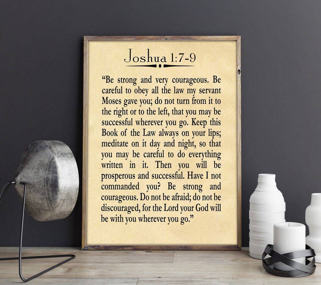 Biblical Poster Joshua 179 Joshua Quote Bible Quote Scripture Quote
