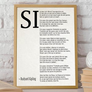 Si Par Rudyard Kipling Poème En Français - Poster, Framed, and Canvas Print - Finland