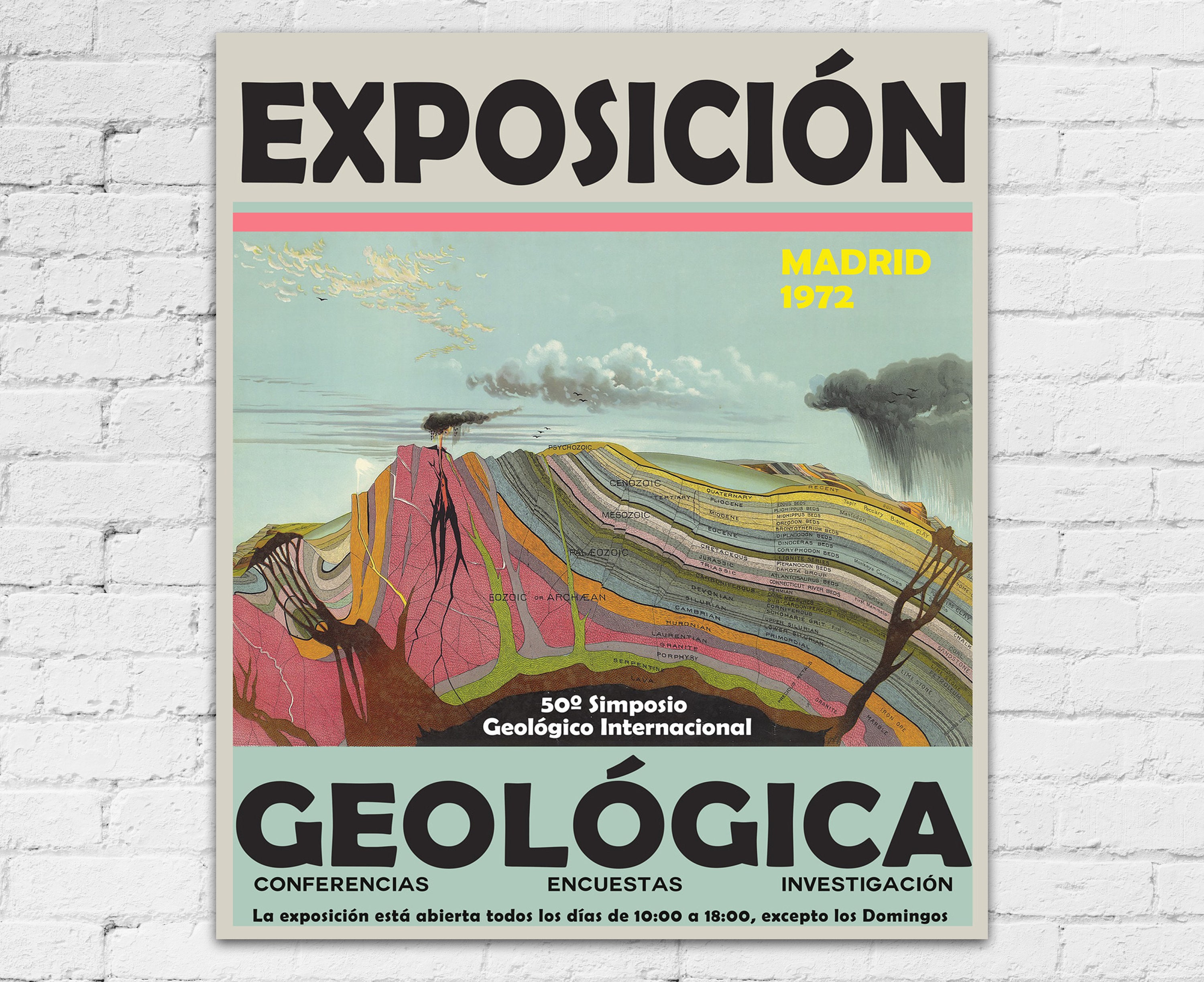 Geological Exhibition Poster 1972 Geology Poster Geology Print