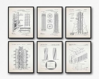 Building Design Blueprints Set of 6 Architectural Drawings - WB592-WB597 - 6F