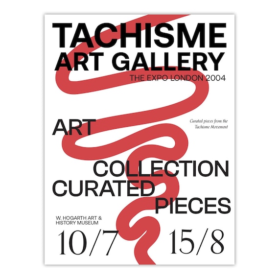 Red Scribble Tachisme Art Exhibition Poster - London 2004 - Etsy