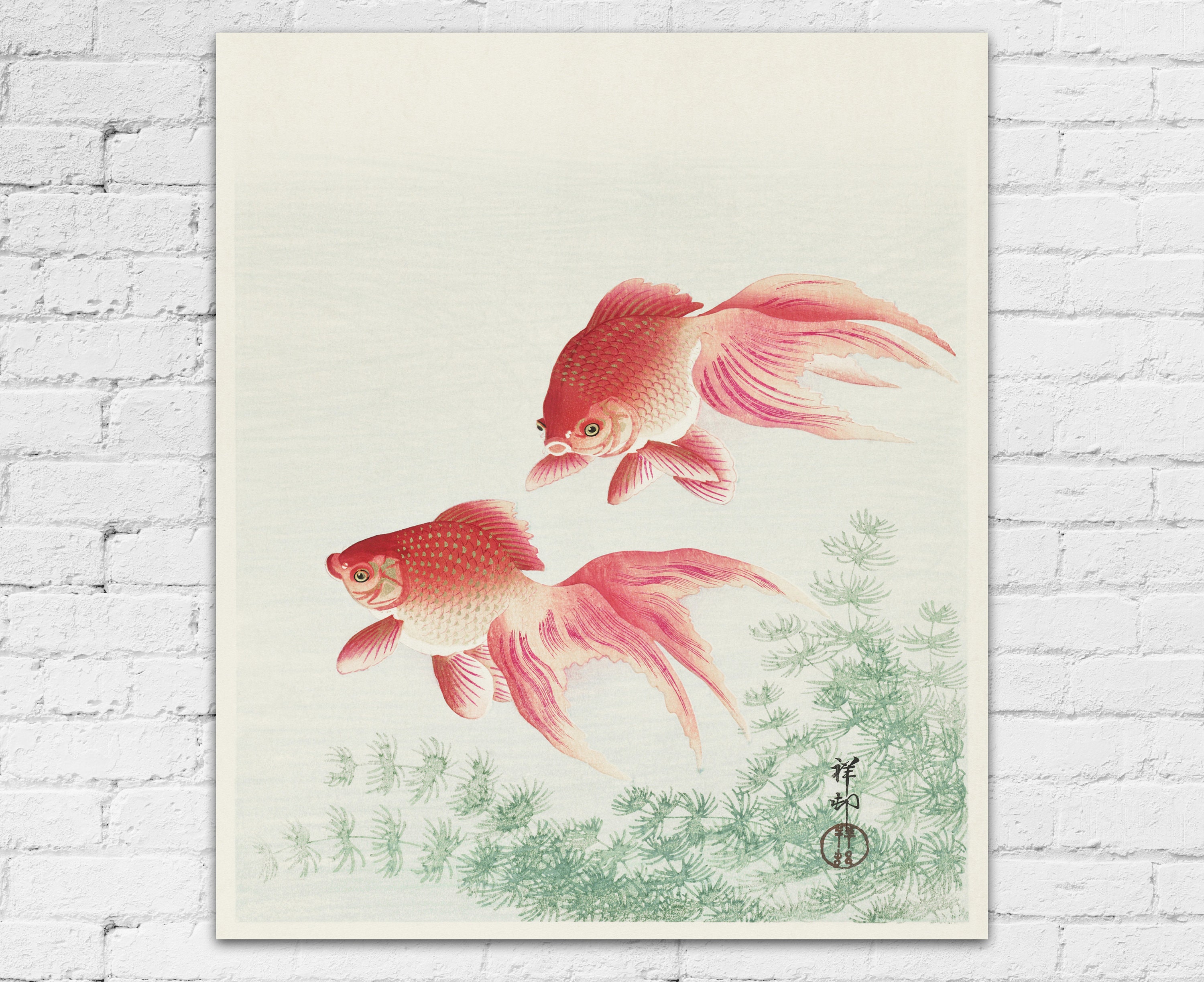 Goldfish Poster Goldfish Decor Goldfish Prints Japanese Fish Decor