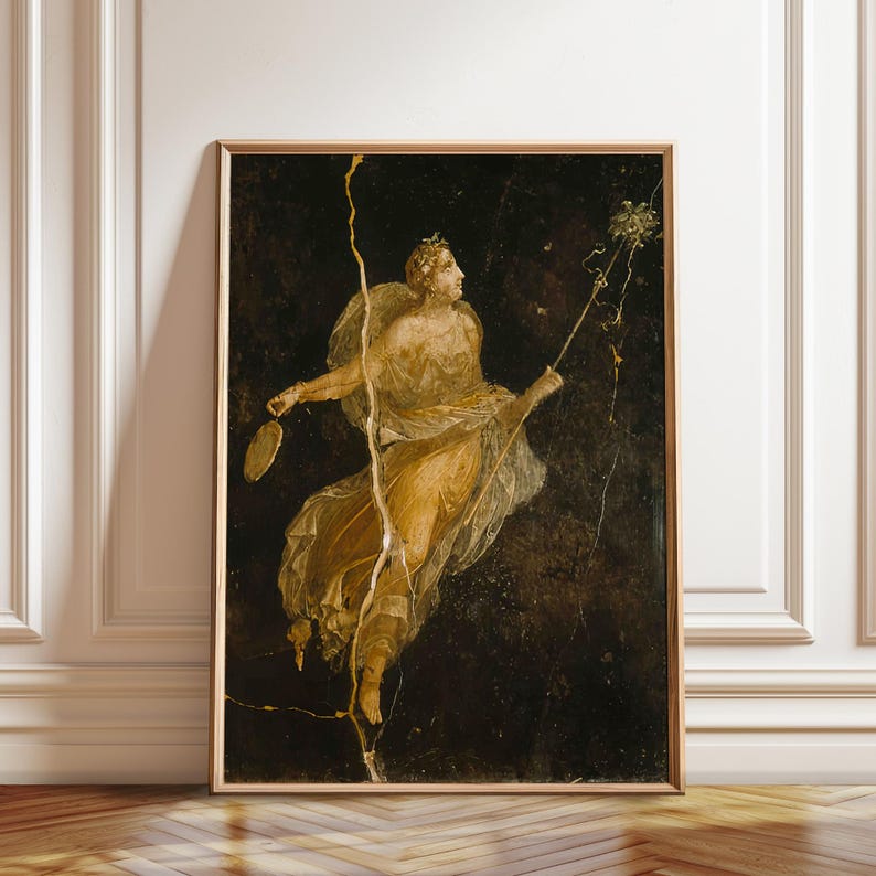 Dancing Maenad Art Print: Ancient Roman Fresco, Bacchic Mythology image 1