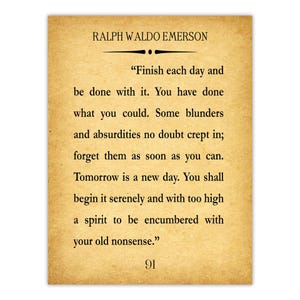 Ralph Waldo Emerson Quote Print: Inspiring Recovery Wall Art Vintage