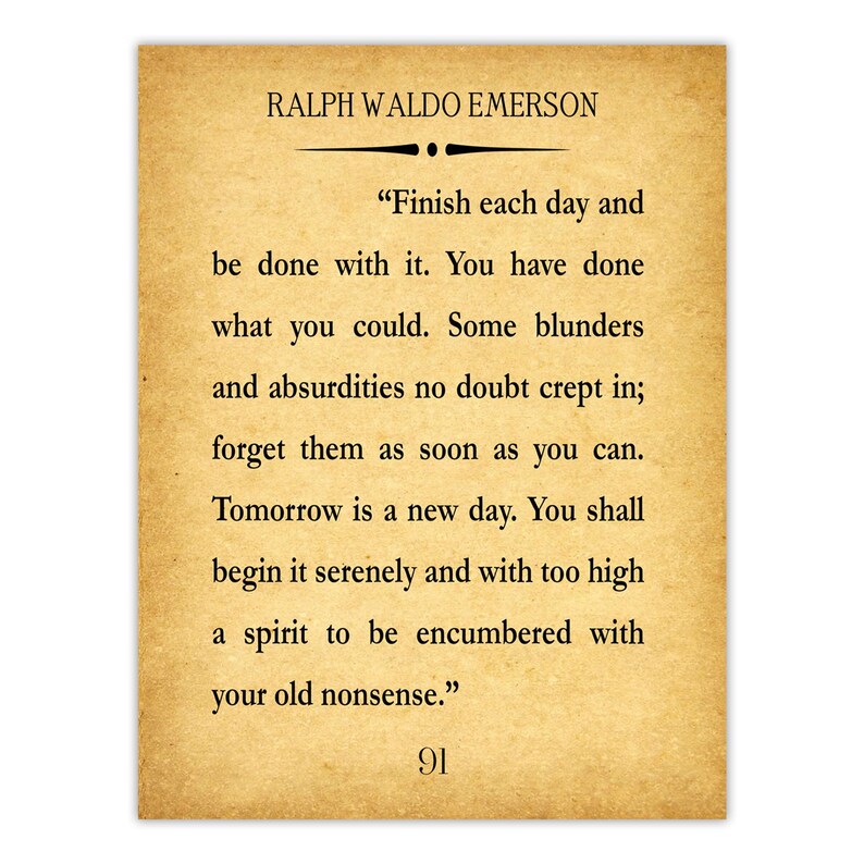 Ralph Waldo Emerson Quote Print: Inspiring Recovery Wall Art Vintage
