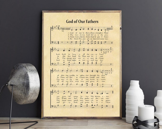 God of Our Fathers Hymn Sheet Music Church Music Decor