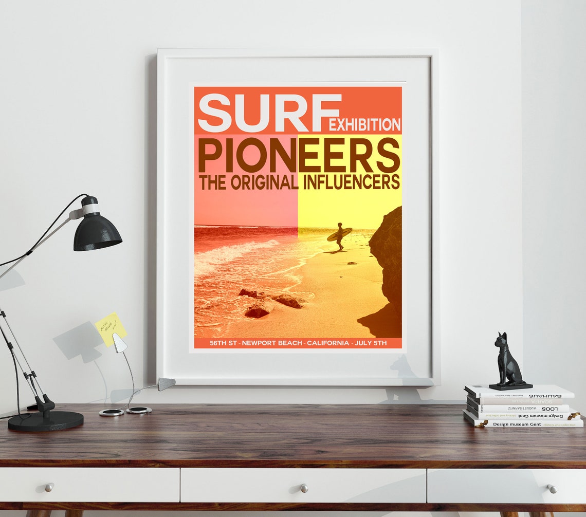 Surf Exhibition Poster Surfing Wall Art Decor Etsy