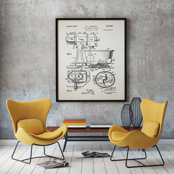 Food Mixer Poster Food Mixer Bake off Vintage Bakery Gift Etsy