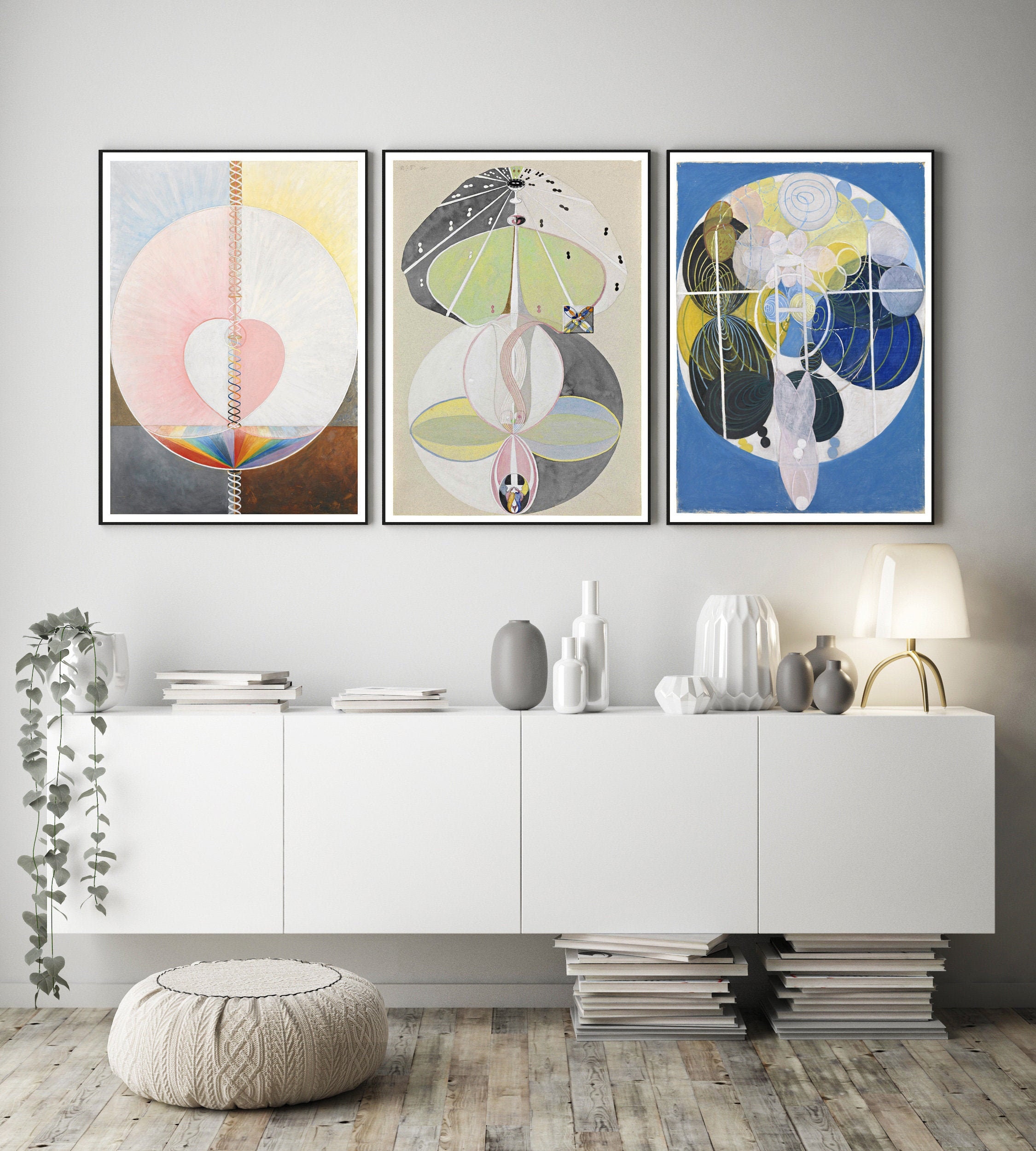 Abstract Paintings Set of 3 by Hilma Af Klint Art | Etsy