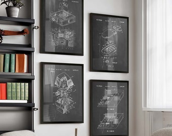 Evolution of Technology: Computer Parts Patent Posters Set of 4 - Ideal Office Wall Art, Tech Enthusiasts Perfect Gift - WB286-287-288-290