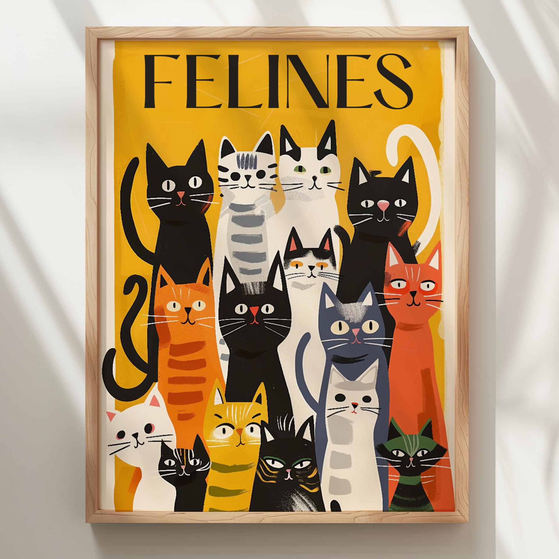マティス風猫のアートプリント：カラフルな猫のイラスト - Etsy 日本