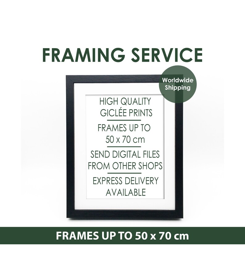 Custom Framing Service Any Print Framed 4 Frame Color Etsy