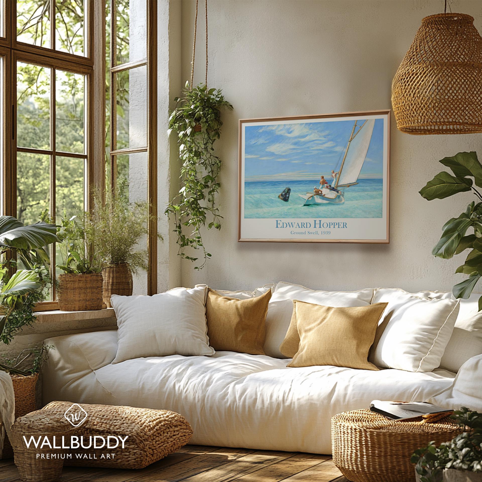 Ground Swell（エドワード ホッパー）アートポスター Ground Swell Nautical Poster: Captivating Seascape Art by