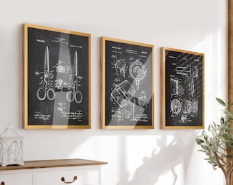Stylist's Secrets: Set of 3 Hair Stylist Patent Prints - Classic Hair Salon Wall Posters - Ideal Decor & Gift for Hairdressers - WB305-410