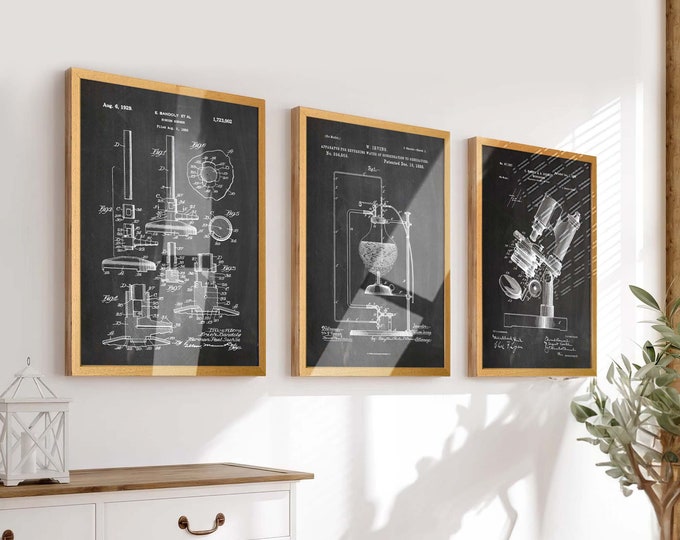 Explore Scientific Wonders with Set of 3 Vintage Science Apparatus Posters - Ideal Lab Decor & Wall Art for Science Enthusiasts - WB380-382