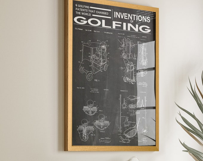 Swing into Elegance: Inventions of Golfing Patent Poster - Ideal Golfer's Gift - Elegant Wall Decor for the Discerning Golfer - Win56