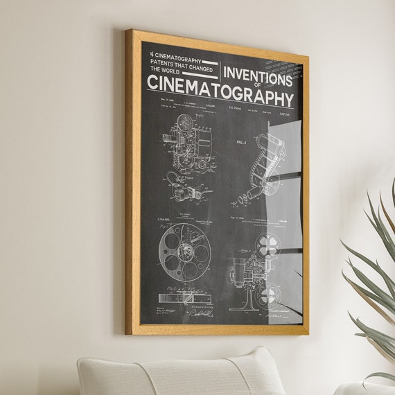 Captivate Your Movie Room With Cinematography Inventions Film Reels Patent  Posters Unique Movie Wall Decor Win52 