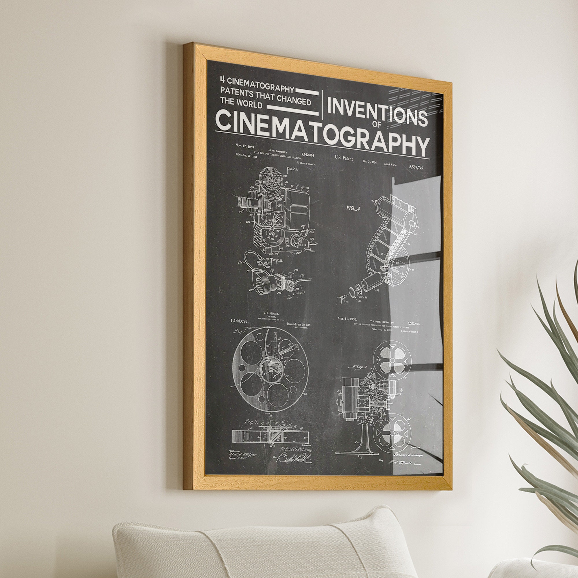 Captivate Your Movie Room with Cinematography Inventions - Film Reels  Patent Posters - Unique Movie Wall Decor - Win52