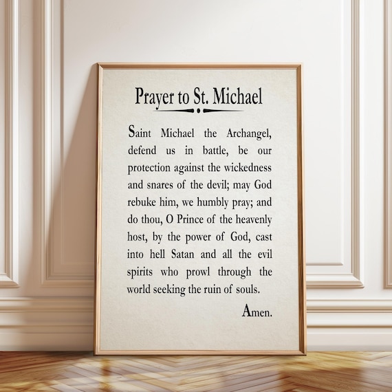 St Michael Prayer Print: Christian Wall Art, Archival Inks
