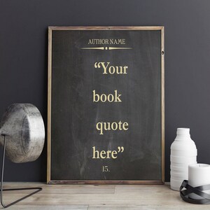 Custom Quote Print Custom Book Quote on Chalkboard Background Custom ...