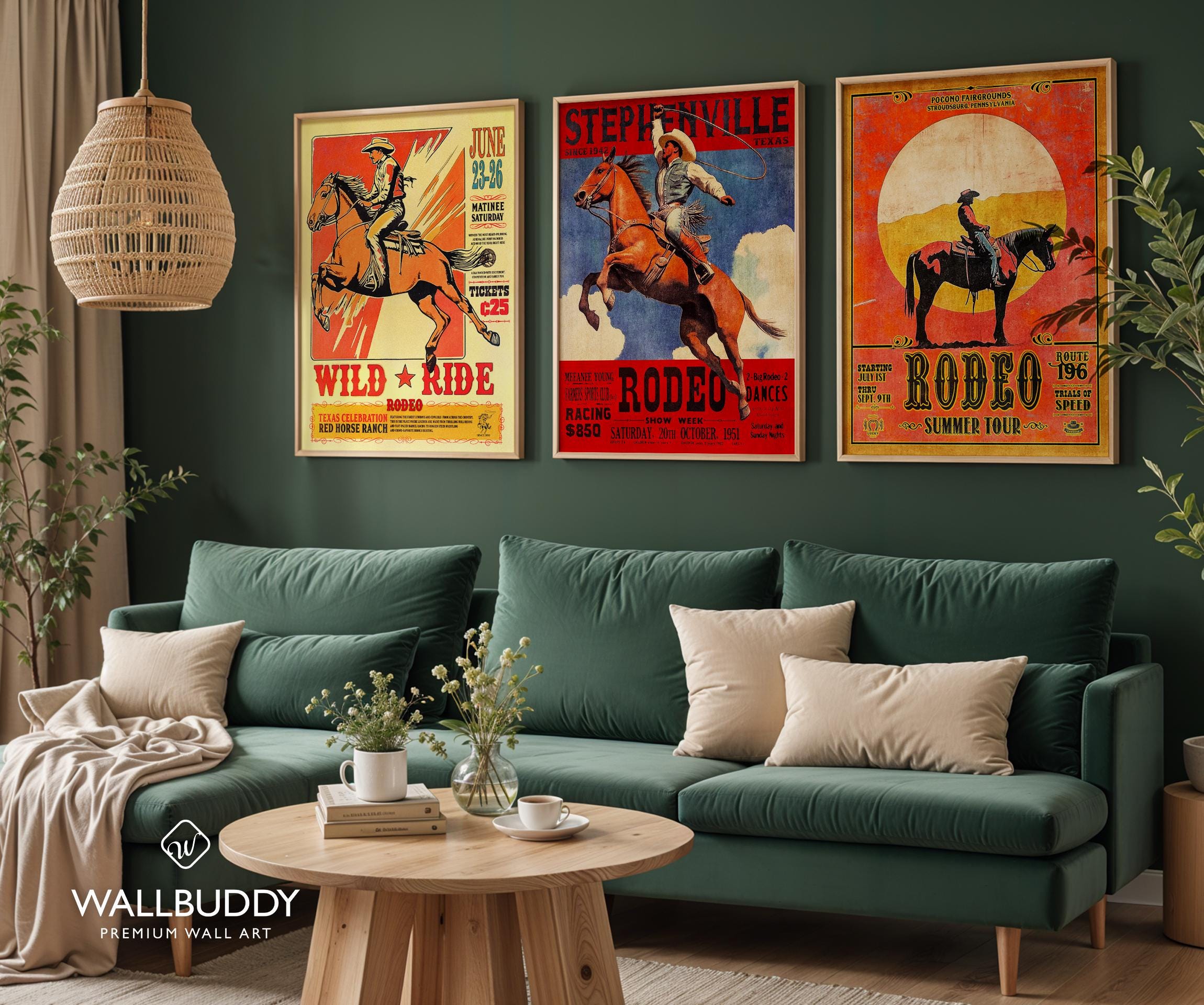 Vintage Rodeo Poster Set of 3: Rustic Western Wall Art - Etsy