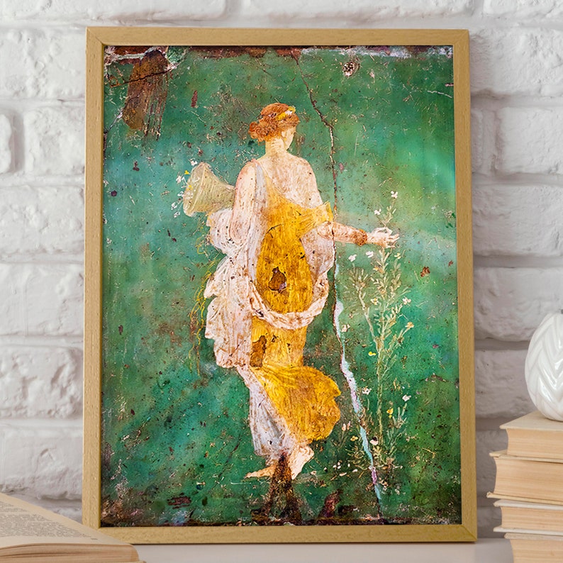 Ancient Roman Goddess Flora Roman Fresco Poster of the Goddess of Flowering Plants Antique Painting Antiquity Wall Art image 2