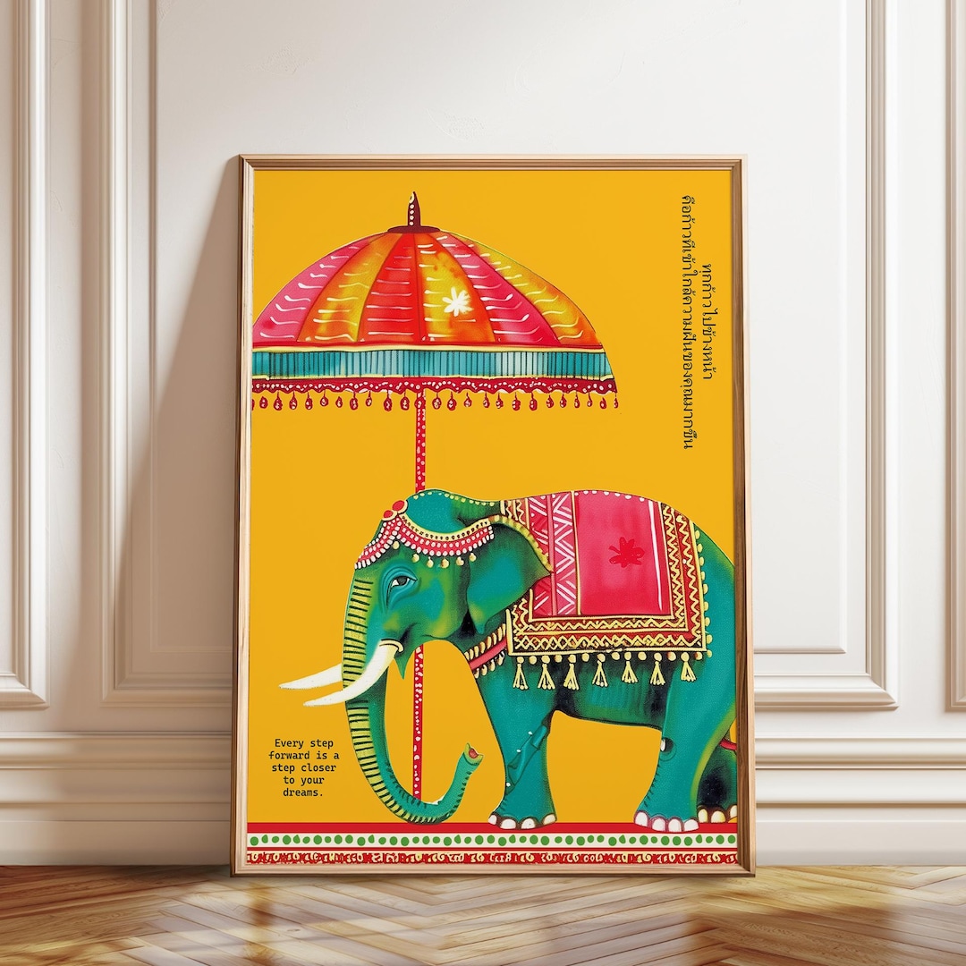 Indian Elephant Art Print: Rajasthani Cultural Poster - Etsy