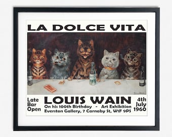 Cat Exhibition Poster Art Gallery Print Louis Wain Cats